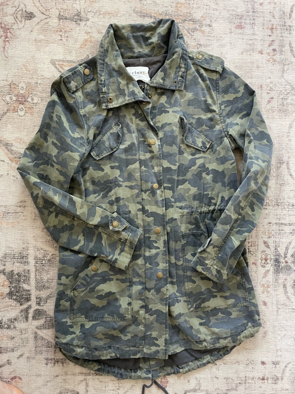 Velvet by Graham & Spencer Olive Camo Hooded Jacket